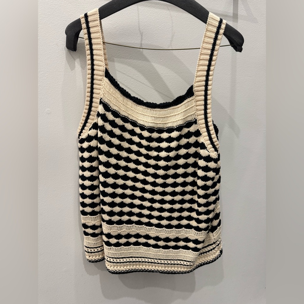 Tribal Black & Cream Knit Tank